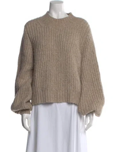 Pre-owned Doen Alpaca Mock Neck Sweater In Neutral