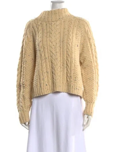 Pre-owned Doen Alpaca Mock Neck Sweater In Yellow
