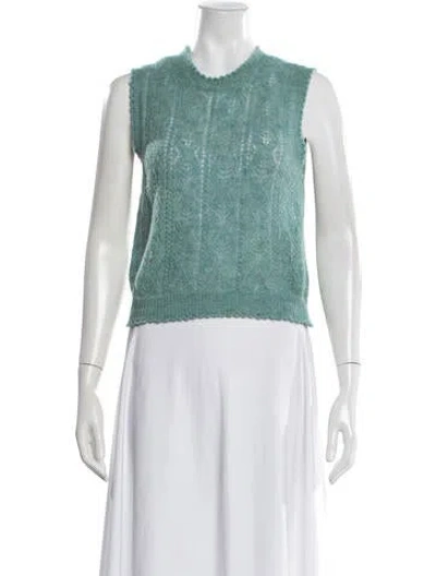 Pre-owned Doen Alpaca Patterned Sweater In Green