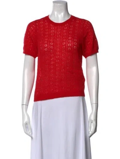 Pre-owned Doen Alpaca Patterned Sweater In Red