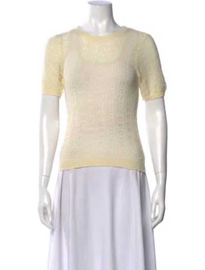 Pre-owned Doen Alpaca Scoop Neck Sweater In Yellow