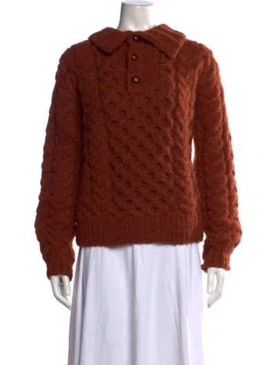 Pre-owned Doen Alpaca Sweater In Brown/orange