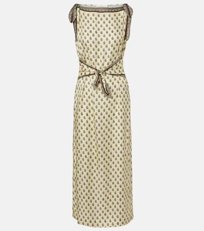 Doen Amorette Paisley-print Silk-blend Twill Midi Dress In Multi