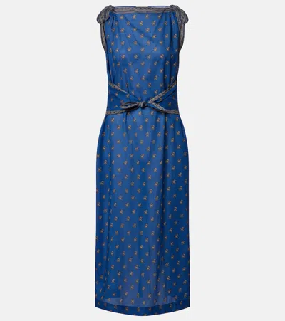 Doen Dôen Amorette Printed Midi Dress In Blue