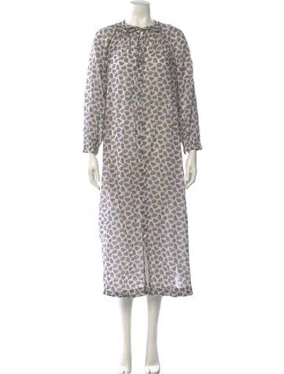 Pre-owned Doen Animal Print Long Dress In Neutral