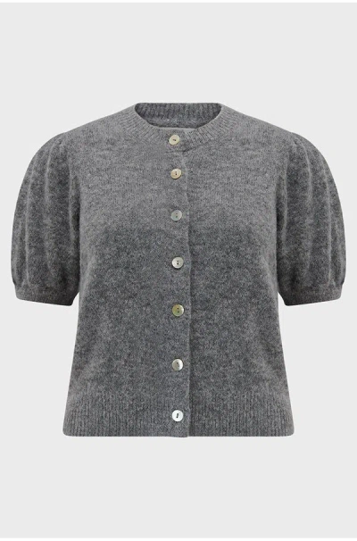 Doen Anisa Knitted Cardigan In Gray