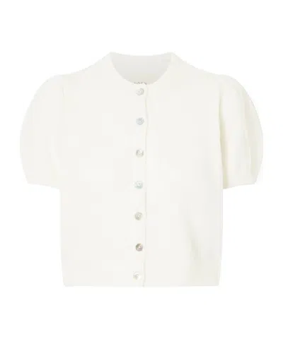 Doen Anisa Wool-blend Cardigan In White