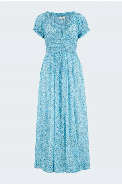 Doen Ashlynn Dress In Bleu Daisy Fields In Blue