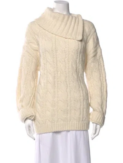 Pre-owned Doen Baby Alpaca Asymmetrical Sweater In Neutral