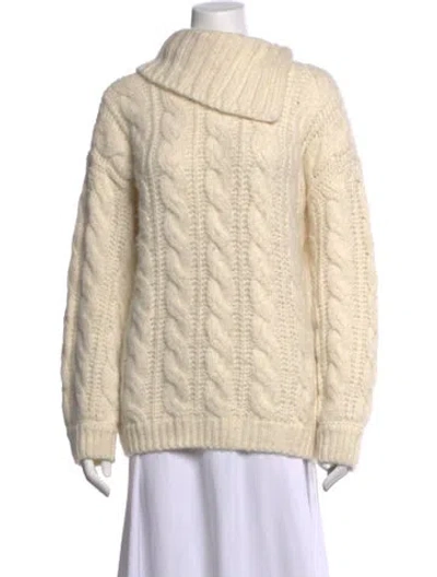 Pre-owned Doen Baby Alpaca Cowl Neck Sweater In Neutrals