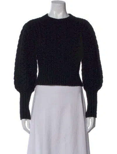 Pre-owned Doen Baby Alpaca Crew Neck Sweater In Black