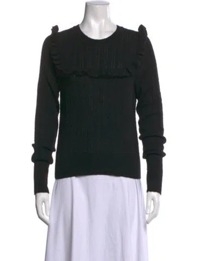 Pre-owned Doen Baby Alpaca Crew Neck Sweater In Black