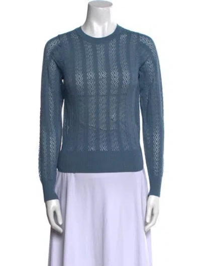 Pre-owned Doen Baby Alpaca Crew Neck Sweater In Blue