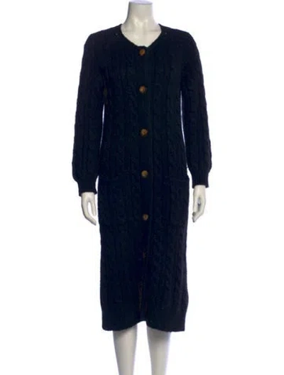 Pre-owned Doen Baby Alpaca Crew Neck Sweater In Blue