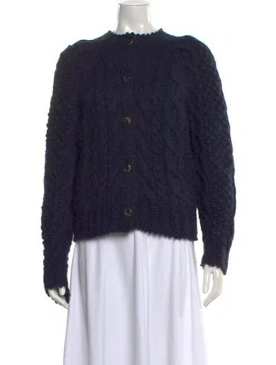 Pre-owned Doen Baby Alpaca Crew Neck Sweater In Blue