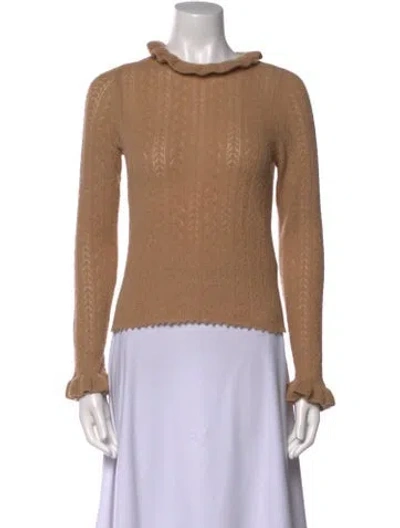 Pre-owned Doen Baby Alpaca Crew Neck Sweater In Brown