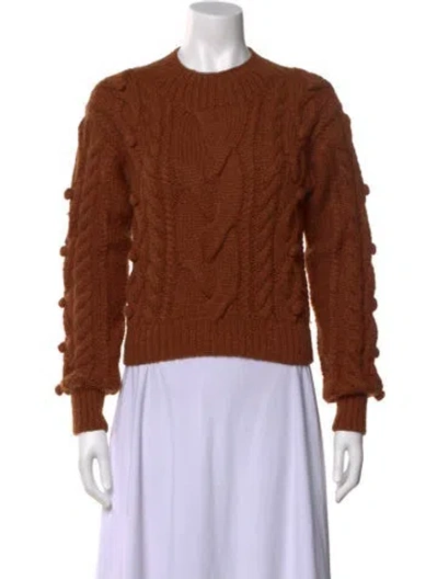 Pre-owned Doen Baby Alpaca Crew Neck Sweater In Brown