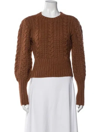 Pre-owned Doen Baby Alpaca Crew Neck Sweater In Brown