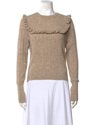 Pre-owned Doen Baby Alpaca Crew Neck Sweater In Brown/neutrals