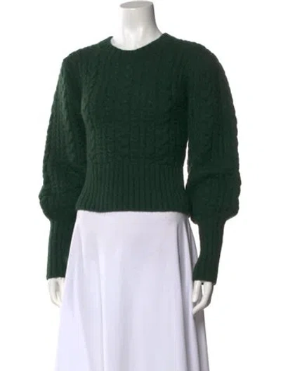 Pre-owned Doen Baby Alpaca Crew Neck Sweater In Green