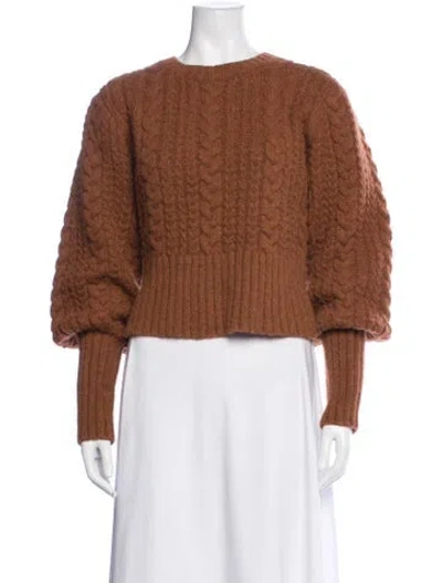 Pre-owned Doen Baby Alpaca Crew Neck Sweater In Orange