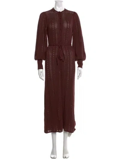 Pre-owned Doen Baby Alpaca Long Dress In Brown