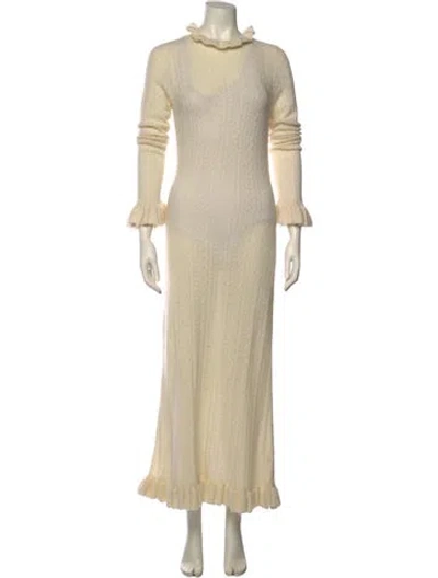 Pre-owned Doen Baby Alpaca Long Dress In Neutral