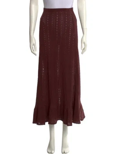 Pre-owned Doen Baby Alpaca Midi Length Skirt In Brown