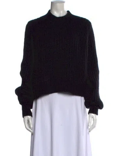 Pre-owned Doen Baby Alpaca Mock Neck Sweater In Black