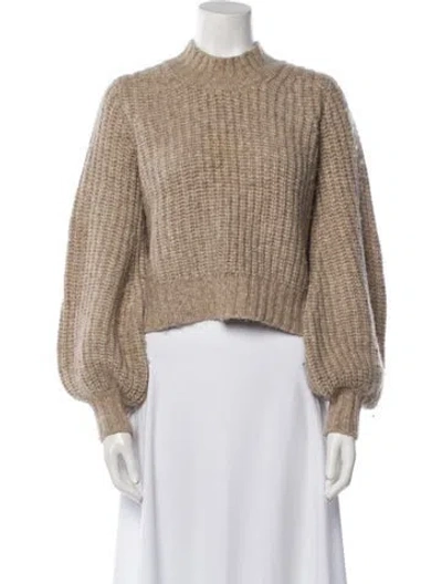 Pre-owned Doen Baby Alpaca Mock Neck Sweater In Neutral