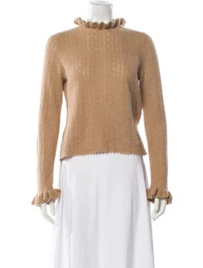 Pre-owned Doen Baby Alpaca Mock Neck Sweater In Neutral
