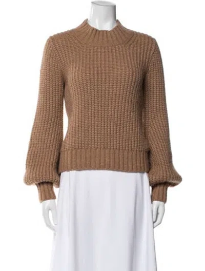 Pre-owned Doen Baby Alpaca Mock Neck Sweater In Neutral