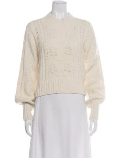 Pre-owned Doen Baby Alpaca Mock Neck Sweater In Neutrals