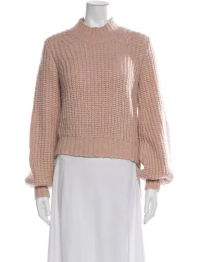 Pre-owned Doen Baby Alpaca Mock Neck Sweater In Pink