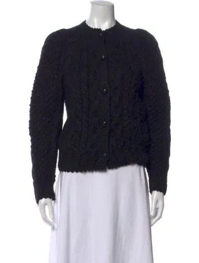 Pre-owned Doen Baby Alpaca Open Front Sweater In Black