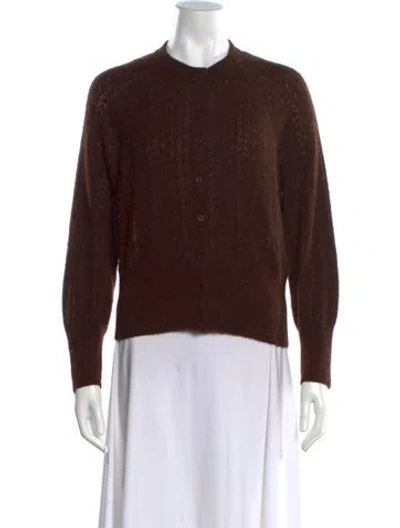 Pre-owned Doen Baby Alpaca Open Front Sweater In Brown