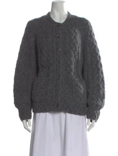Pre-owned Doen Baby Alpaca Open Front Sweater In Gray