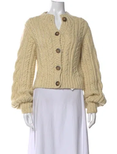 Pre-owned Doen Baby Alpaca Open Front Sweater In Neutral