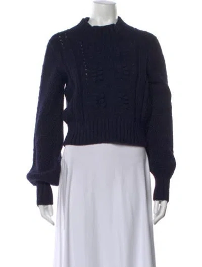 Pre-owned Doen Baby Alpaca Patterned Sweater In Blue