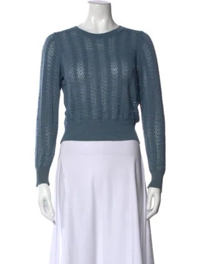 Pre-owned Doen Baby Alpaca Patterned Sweater In Blue
