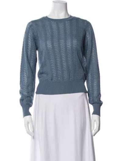Pre-owned Doen Baby Alpaca Patterned Sweater In Blue