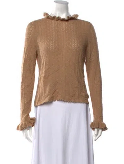 Pre-owned Doen Baby Alpaca Patterned Sweater In Brown