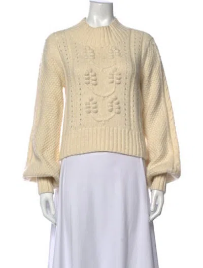 Pre-owned Doen Baby Alpaca Patterned Sweater In Neutrals