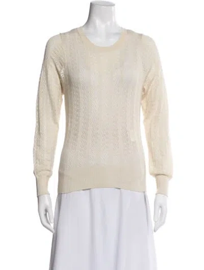 Pre-owned Doen Baby Alpaca Patterned Sweater In White