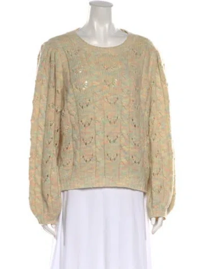 Pre-owned Doen Baby Alpaca Patterned Sweater In Yellow
