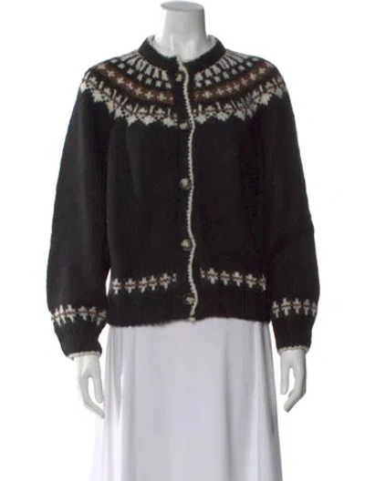 Pre-owned Doen Baby Alpaca Printed Sweater In Black