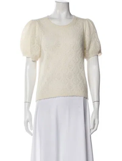 Pre-owned Doen Baby Alpaca Scoop Neck Sweater In Neutral