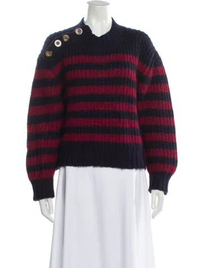 Pre-owned Doen Baby Alpaca Striped Sweater In Blue