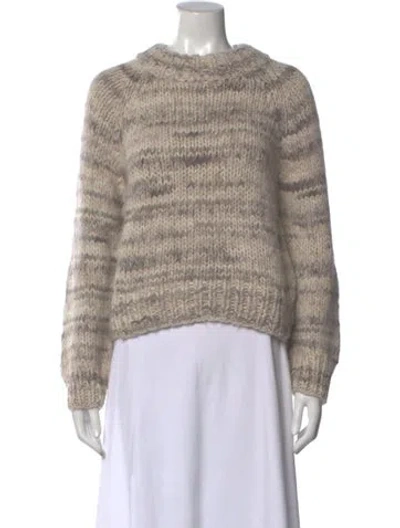 Pre-owned Doen Baby Alpaca Striped Sweater In Neutral