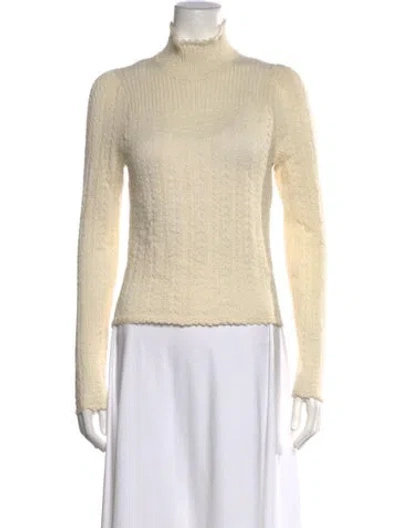 Pre-owned Doen Baby Alpaca Turtleneck Sweater In Neutral